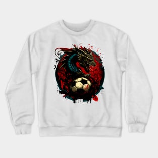 Demonic Dragon Sports Player Soccer Futball Football - Graphiti Art Graphic Trendy Holiday Gift Crewneck Sweatshirt